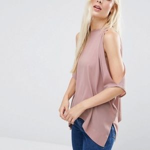 ASOS Dusty Rose/Pink Cold Shoulder Top